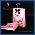 Pink Color Black Hot Stamping Paper Shopping Bag (CMG-PGBB-012)